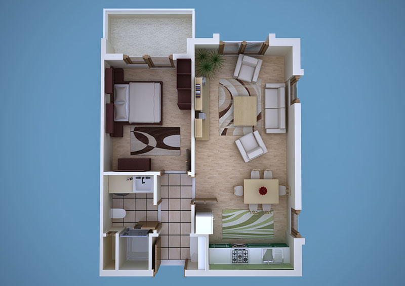 Ünivercity - 1+1 Kat Planı 5